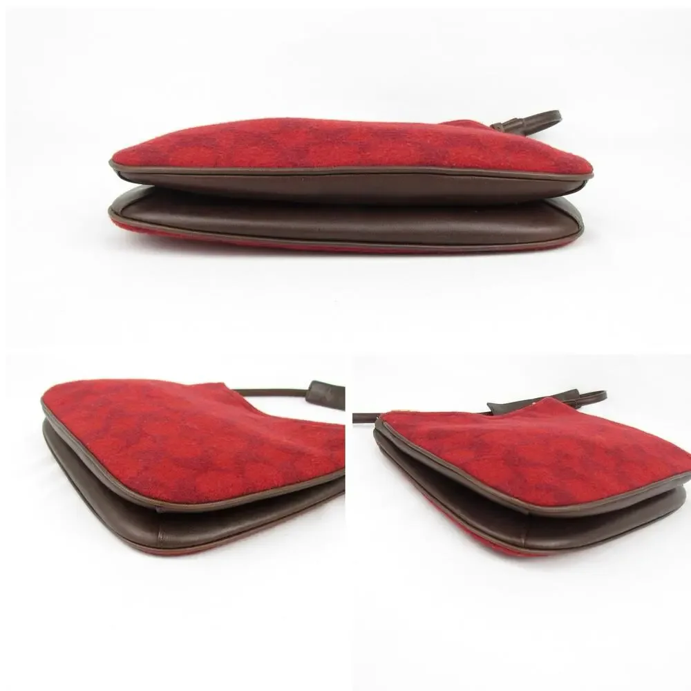 Authentic Coach Red Wool Monogram Demi Bag